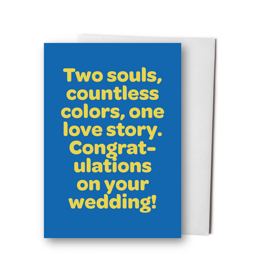 Two Souls, Countless Colors Wedding Greeting Card